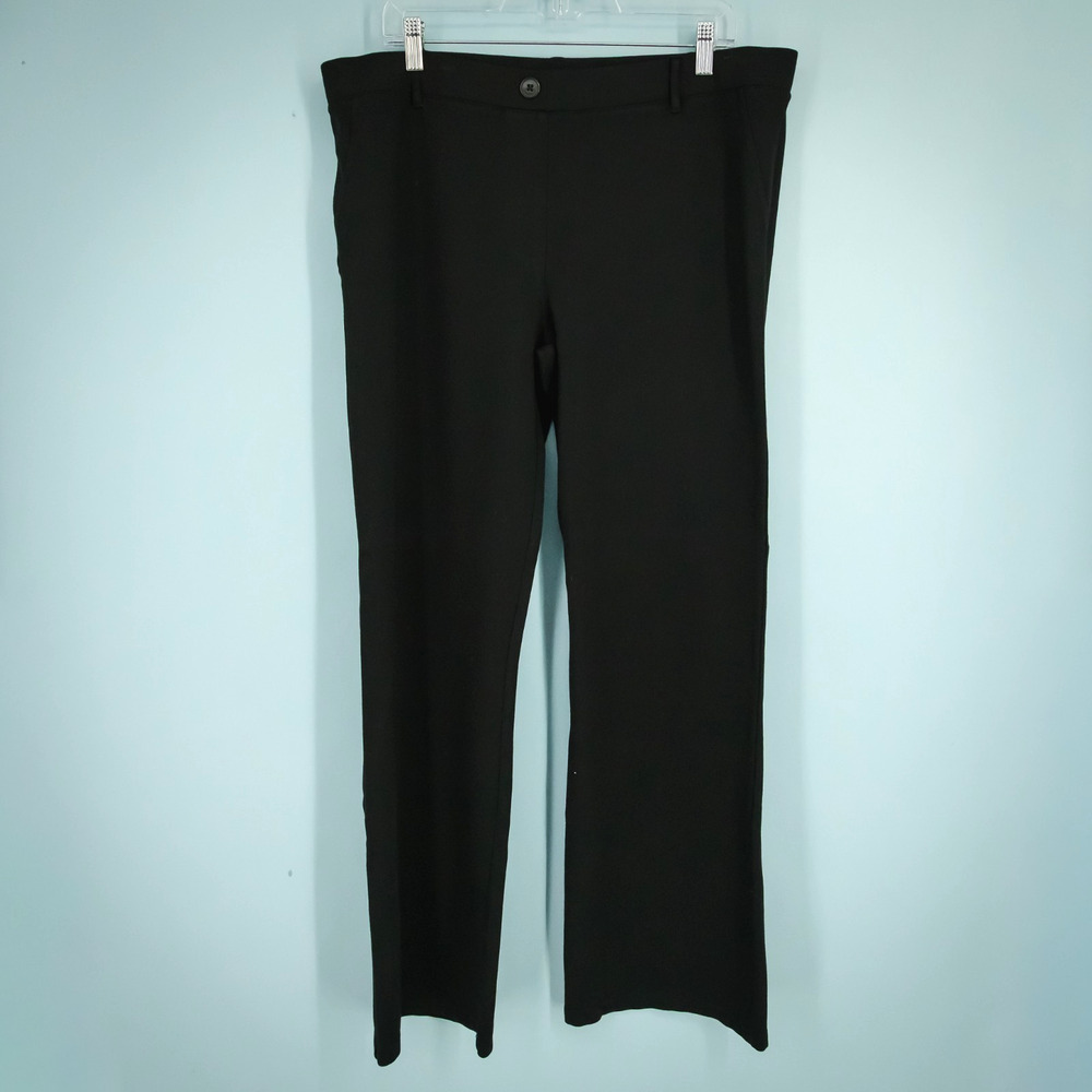 Betabrand Plus Size 2XL Black Classic Yoga Dress Pull On Straight Leg Knit Pants
